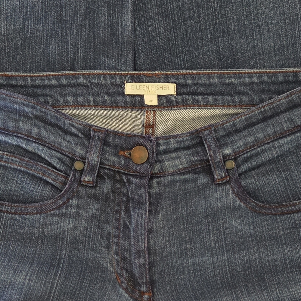 Eileen Fisher Women's Organic Cotton Blend Straight Leg Jeans - Picture 3 of 9